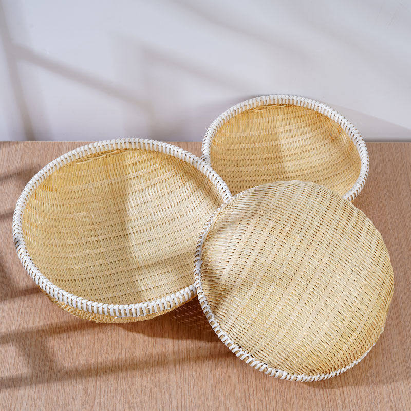 精编竹编制品圆簸箕洗菜竹篮子干果零食收纳小箩筐家用水果馒头筐,淘宝优惠券,粉丝福利购,淘宝优惠卷