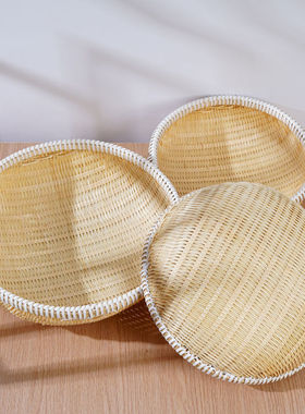 竹编圆簸箕馒头筐竹编制品精编