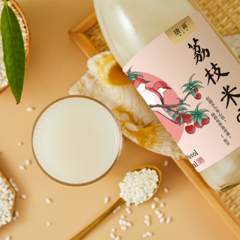 唐寅桃花坞米露0.5度750ml经典荔枝味米酒果酒酿糯米醪糟甜酒低度