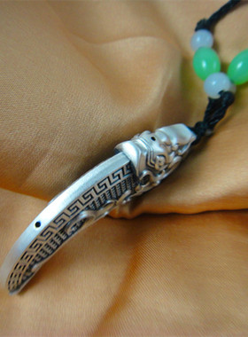 999足银狼牙吊坠纯银挂饰