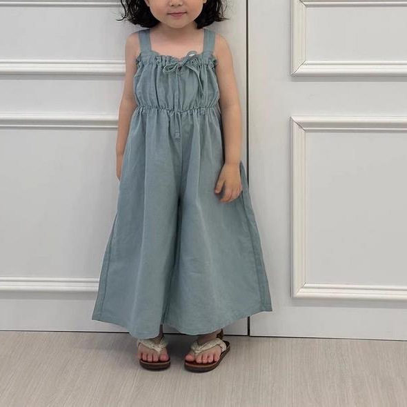 韩国童装ins女童夏装长裤 时尚洋气可爱女宝宝吊带阔腿连体,淘宝优惠券,粉丝福利购,淘宝优惠卷