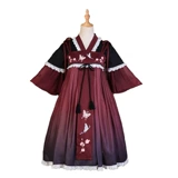 Оригинальное дизайнерское платье-комбинация, комплект, стиль Лолита, с вышивкой, с лямками