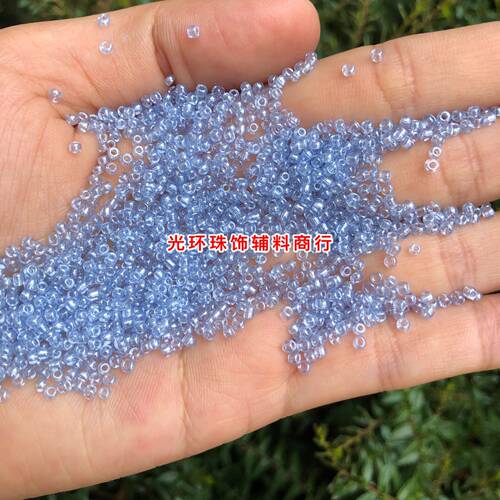 2mm-3.6mm油光透明粉蓝色米珠 手工珠子 天蓝色玻璃米珠 DIY穿珠 - 图0