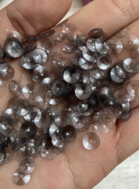 DIY材料亮片6mm圆形凹凸哑光金色珠片尖凹磨砂金色亮片服装辅料