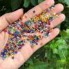 DIY transparent colorful glass ring with loose beads and free shipping