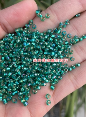 3mm幻彩绿色方孔米珠DIY材料手工饰品串珠服装辅料缝衣服珠子散珠