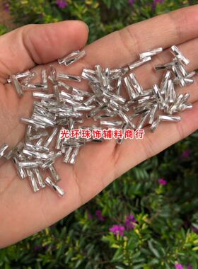 银色螺旋头饰玻璃珠管