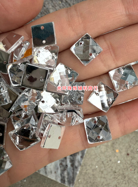 包邮仿台湾亚克力钻10mm正方形网面白色手缝钻手工饰品DIY材料
