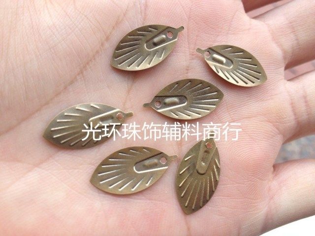 DIY金属片 8*17mm古铜片叶形金属片 金属珠片 服装辅料 手工材料,淘宝优惠券,粉丝福利购,淘宝优惠卷
