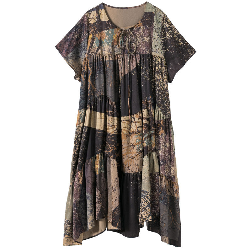 碎花2022新款夏季高端奢华连衣裙 火袖大码女装