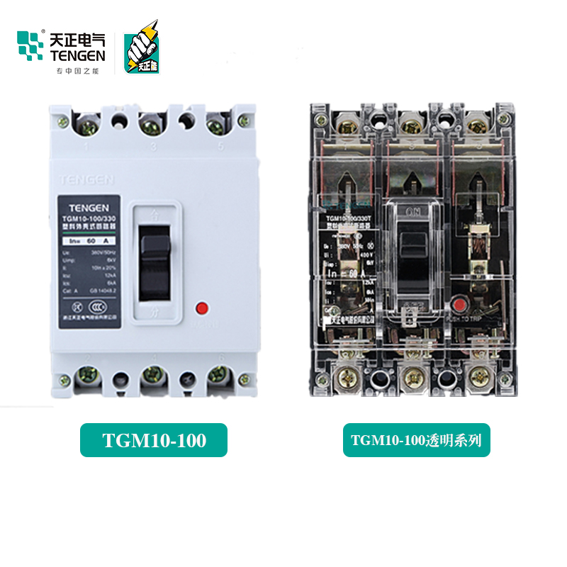 TENGEN天正电气TGM10塑壳断路器330空气开关3P三相100A 250A 600A-图1