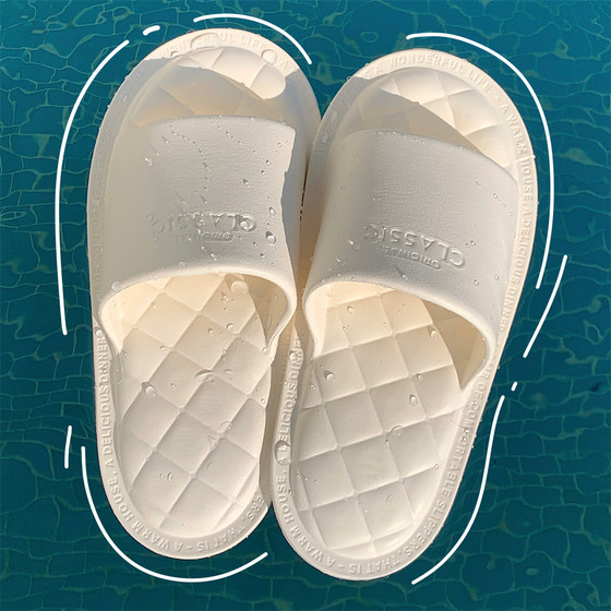 Women's summer eva anti-slip soft sole solid color rhombus slippers