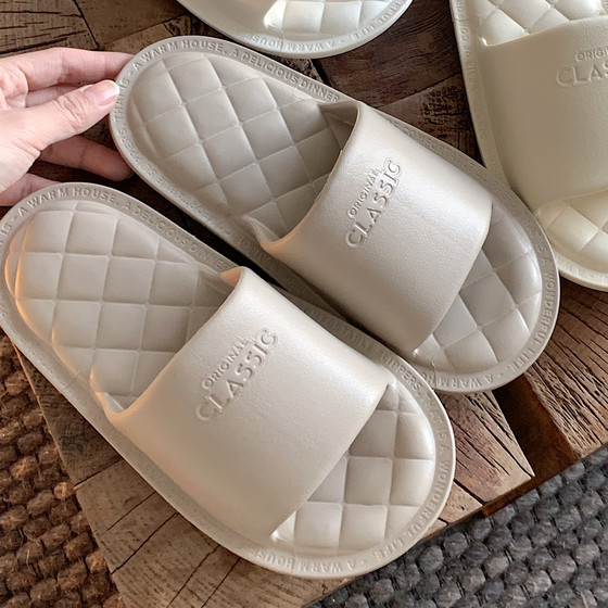 Women's summer eva anti-slip soft sole solid color rhombus slippers