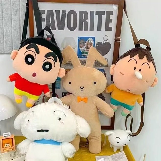 新款搞怪可爱蜡笔小新双肩包毛绒痛包卡通背包玩偶公仔礼物生日,淘宝优惠券,粉丝福利购,淘宝优惠卷