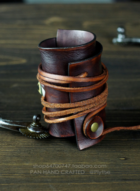 黄绿色饰品眼睛原创设计风皮手环