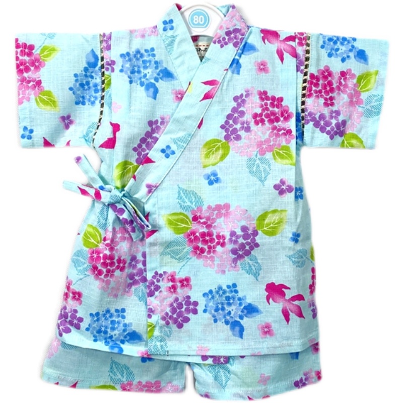 日本女孩儿童纯棉甚平和服浴衣套装日系和风家居汗蒸睡衣外出服夏 - 图3