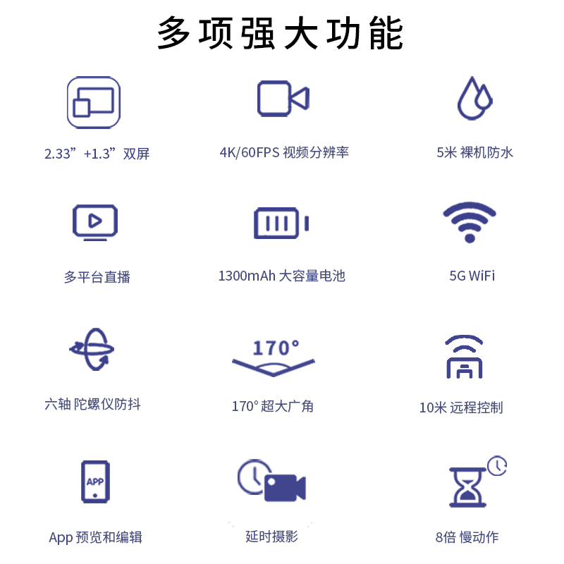 SJCAM运动相机4K高清DV摄像摩托车头盔骑行记录仪360度拍摄防抖