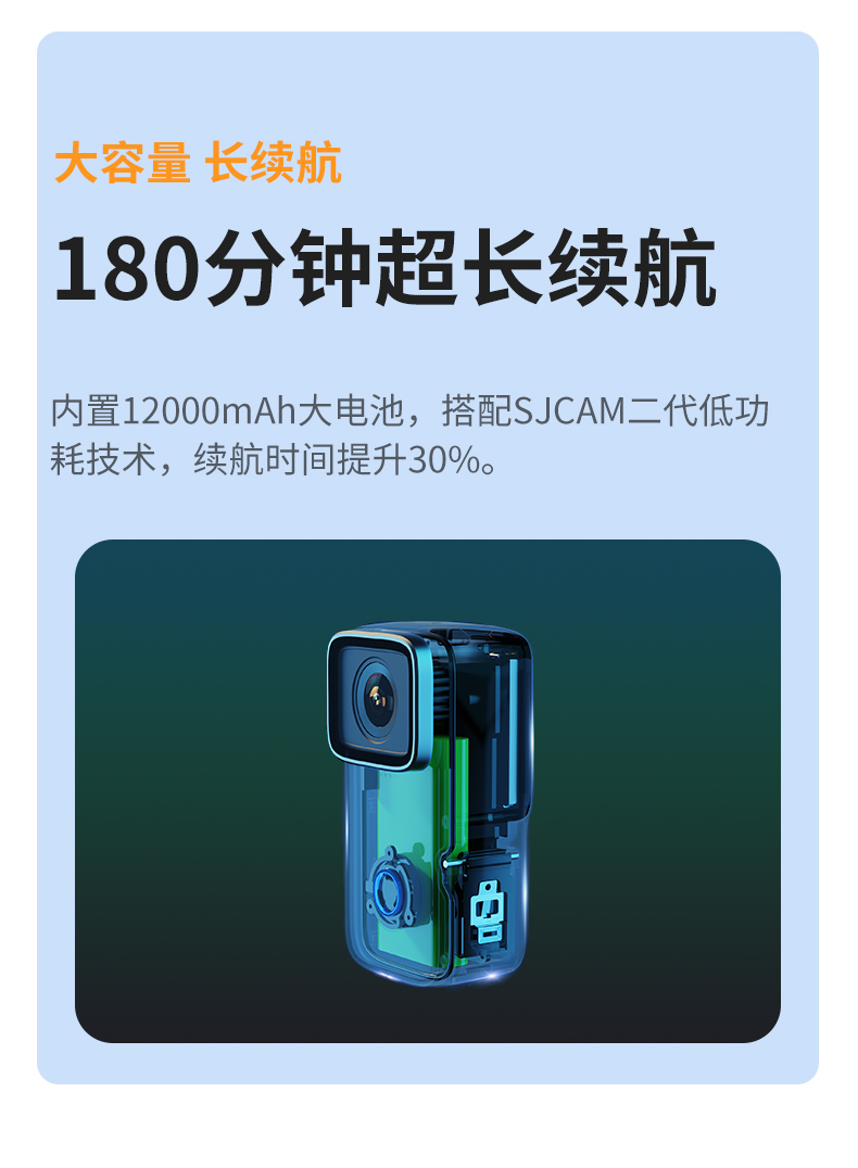 SJCAM速影C200拇指运动相机摩托车行车记录仪4K高清360度全景防抖