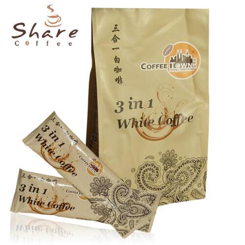 马来西亚咖啡城Coffee Town/三合一白咖啡含糖/速溶原装进口正品 - 图1