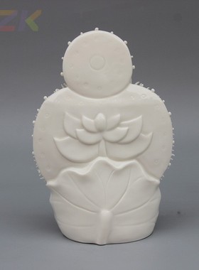 现代白色陶瓷工艺礼品家具装饰客厅陶瓷摆件  8英寸坐莲千手观.3