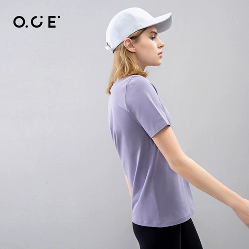 OCE Футболка с коротким рукавом, летний дизайнерский лонгслив, модный топ, коллекция 2022, круглый воротник, тренд сезона