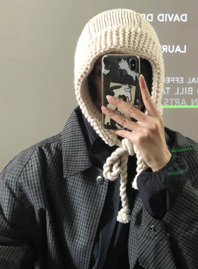 针织帽女百搭秋冬雷锋帽毛线帽子