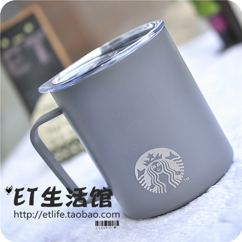 星巴克杯子圣诞礼物限量合作款灰色男士女神情侣不锈钢桌面杯带盖 - 图1