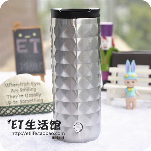 Starbucks, розовое звездное небо, кролик, стакан из нержавеющей стали, градиент