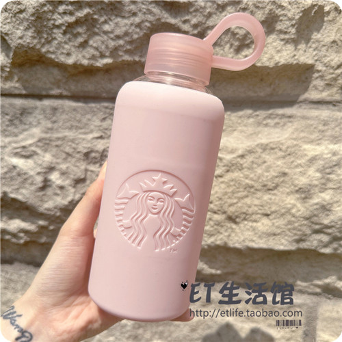 星巴克杯子 2026粉色樱花玻璃杯配圆饼包菱格纹小羊皮链条包 限量 - 图1