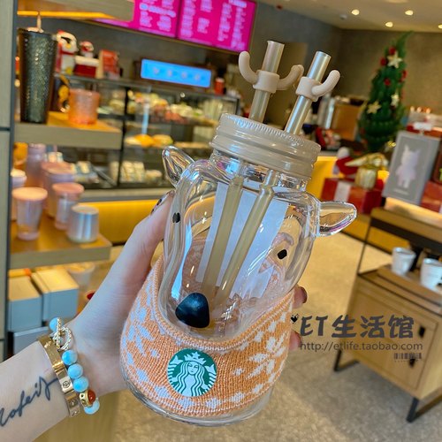 星巴克杯子炫彩夏日黑色男士玻璃吸管杯经典女神logo情侣对杯限量 - 图2