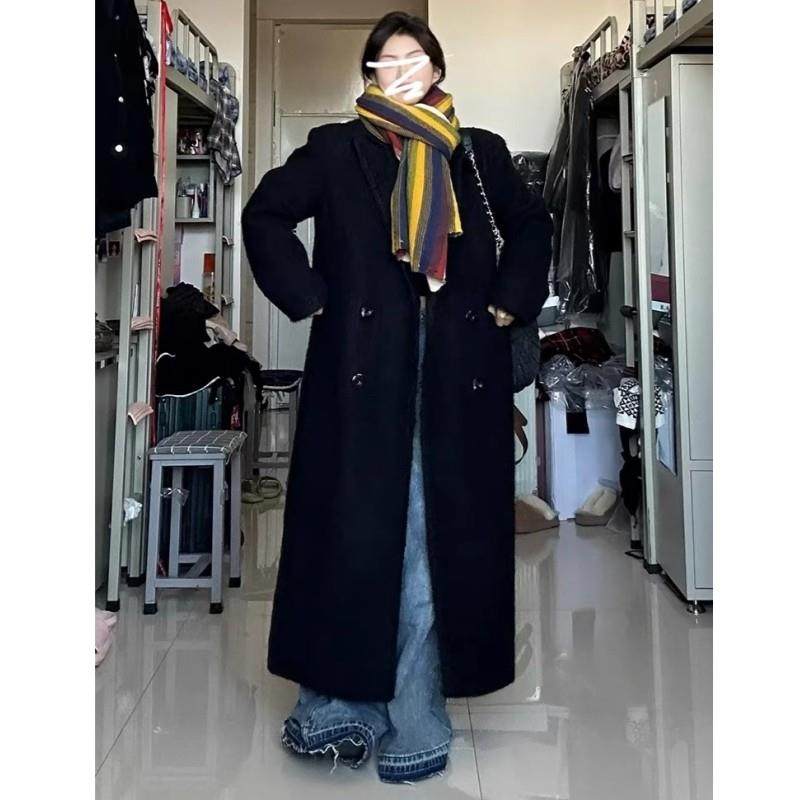 高级感黑色羽绒服毛呢外套女2024秋冬新款90白鸭绒羽绒内胆呢大衣,淘宝优惠券,粉丝福利购,淘宝优惠卷