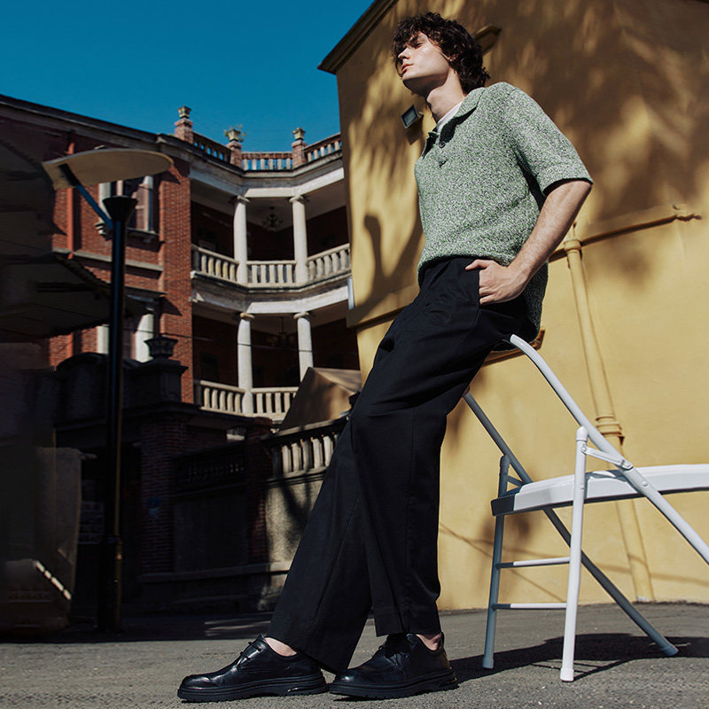  百丽男鞋休闲皮鞋