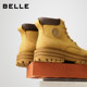 百丽男鞋休闲马丁靴子加绒保暖增高短靴户外工装大黄靴7TW01DD2