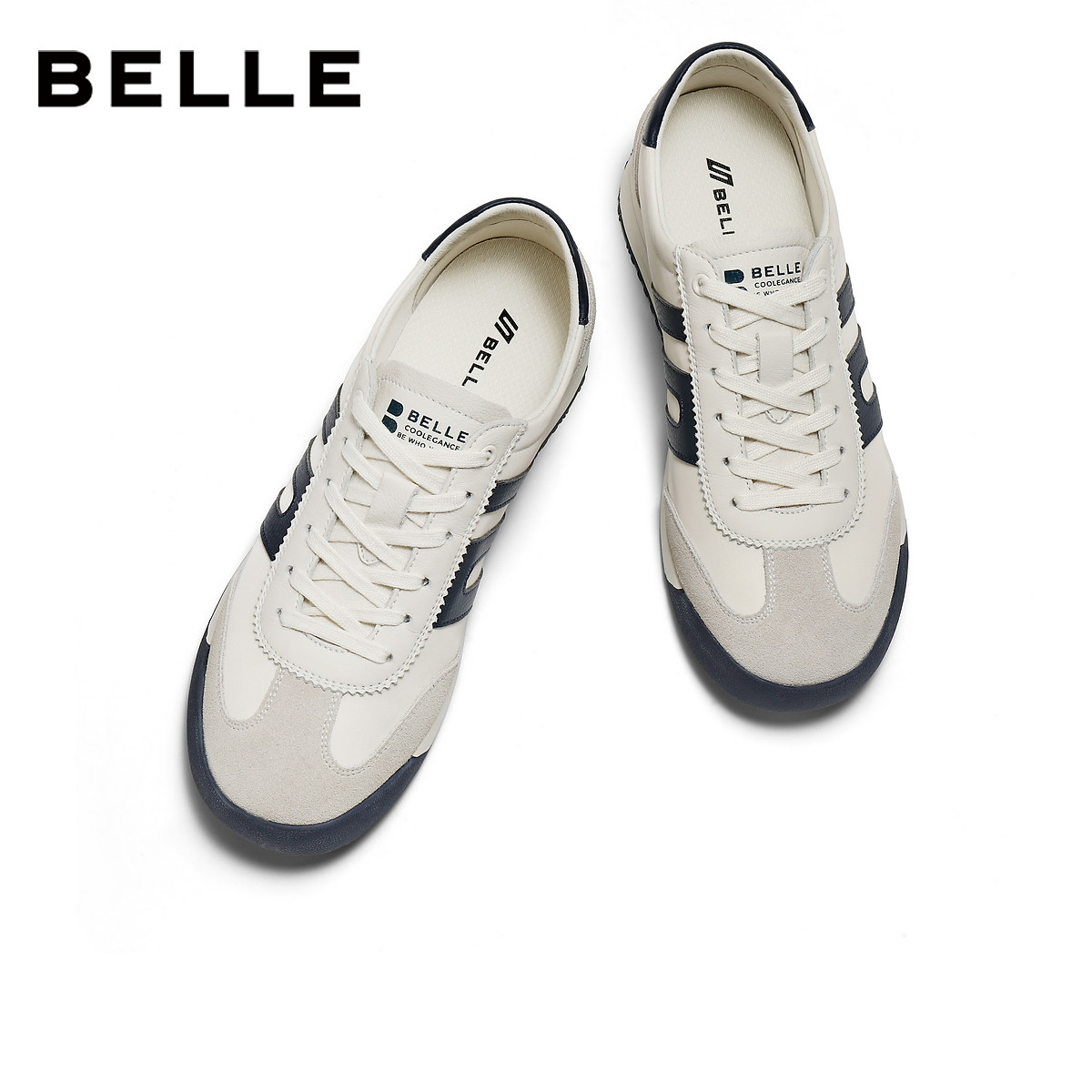 百丽时尚撞色休闲板鞋男2026新春商场款复古运动德训鞋9AK01AM6,淘宝优惠券,粉丝福利购,淘宝优惠卷