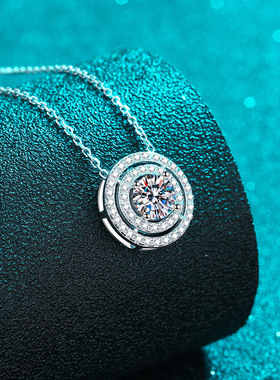 莫桑石锁骨链莫桑石925纯银镶