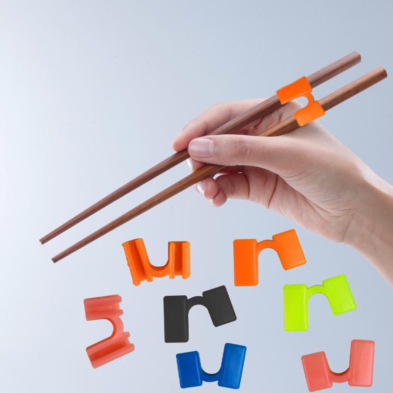 10Pcs Plastic chopsticks clip Chopsticks Aid Training Covers - 图0