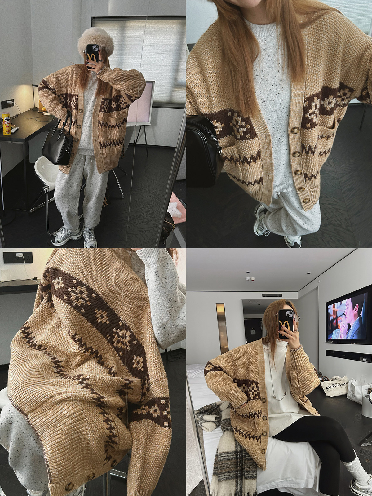 MOERSHOP 费尔岛时装周 私服费尔岛复古英伦羊毛开衫女冬新款外套,淘宝优惠券,粉丝福利购,淘宝优惠卷