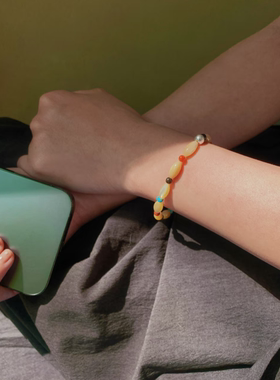 海上月光手串马蹄螺南红串珠手链