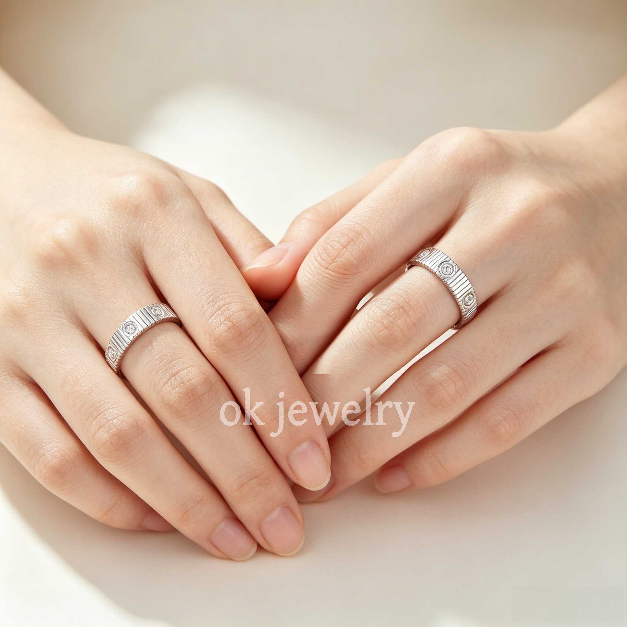 S925 moissanite diamond wide plain ring