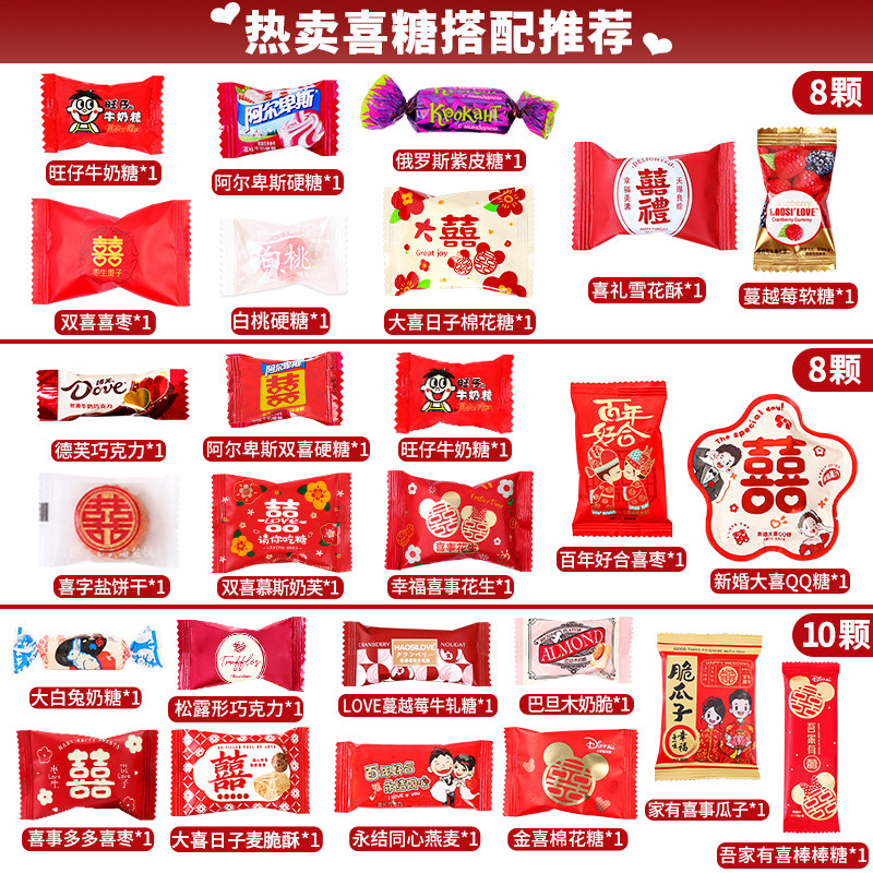 结婚喜糖批发专用散装高级混合订礼盒成品含糖果巧克力生宝宝满月