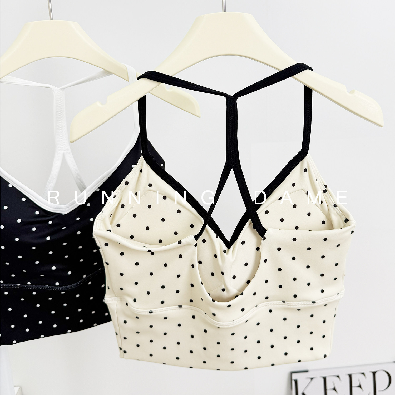 波点运动背心女防震收副乳固定杯美背瑜伽服背心吊带训练健身文胸,淘宝优惠券,粉丝福利购,淘宝优惠卷
