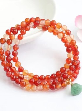 天然水晶玛瑙多圈手串吉祥莲蓬送子饰品龙虎山手链求子吉祥物宝宝