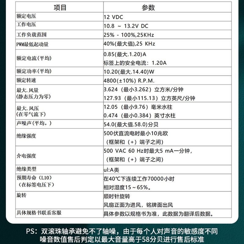 台达AFB1212HJ暴力工业风扇电脑机箱散热4800转12V12CM工业风扇 - 图2