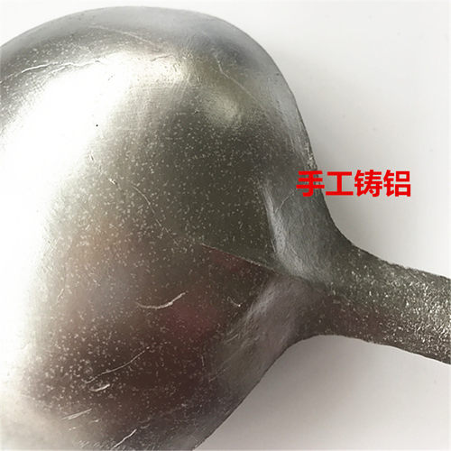 老式加厚手工铸铝勺蛋饺勺汤勺饭勺木柄勺子装粥勺舀水勺铝瓢水壳 - 图1