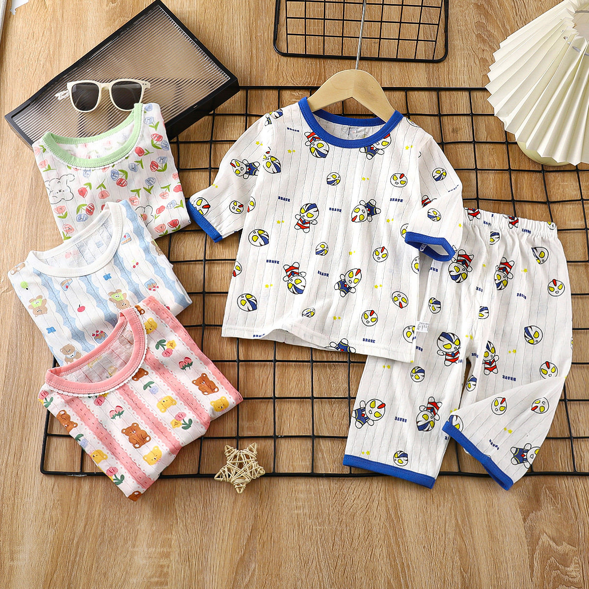 品牌撤柜家居服套装纯棉男衣服女夏款睡衣薄款空调服亲子家庭装,淘宝优惠券,粉丝福利购,淘宝优惠卷