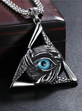 光明会全视之眼戒指项链共济会徽章恶魔之眼男潮个性街头眼睛吊坠