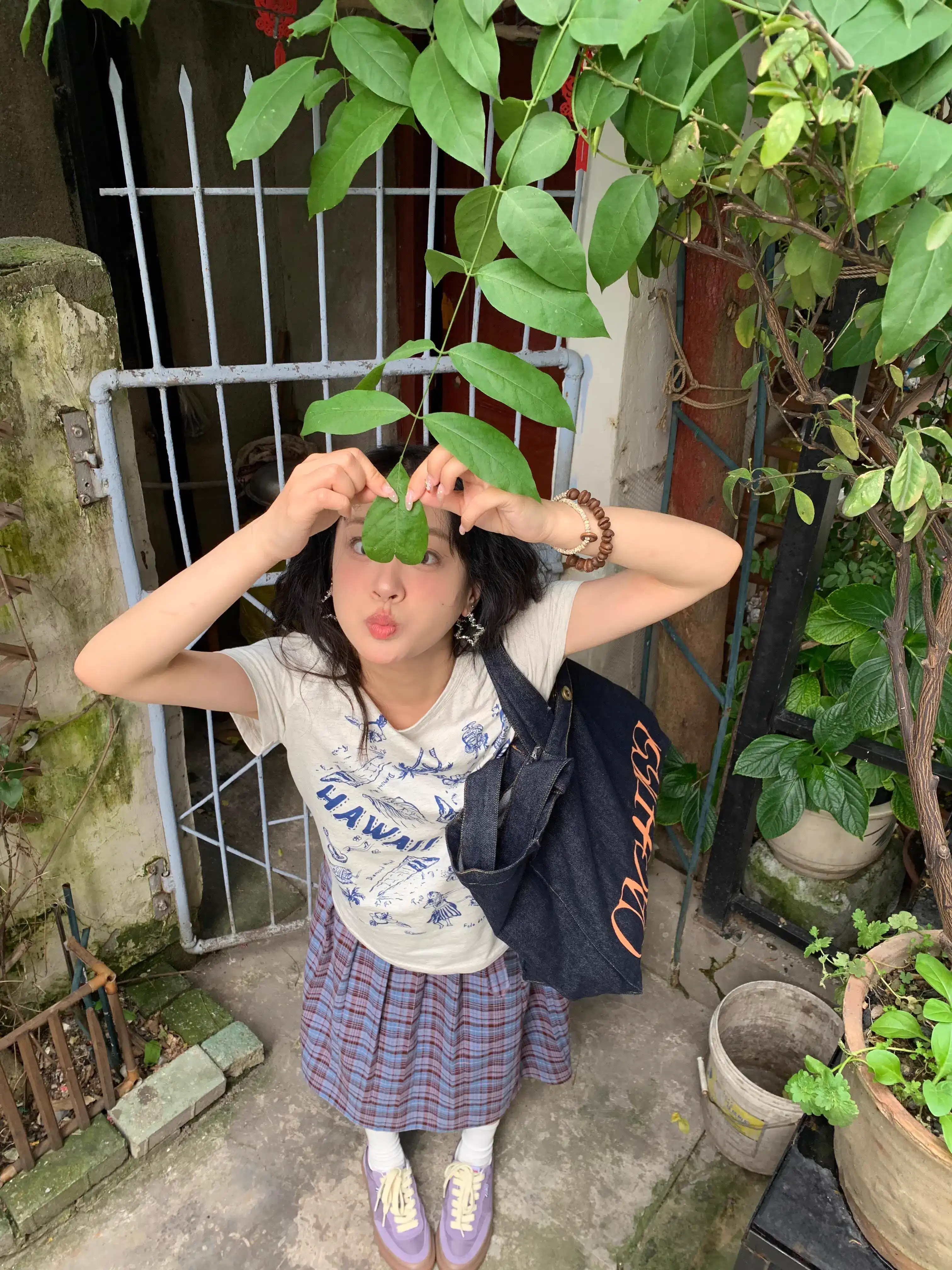 ODD/美式复古夏威夷冲浪印花显瘦ins风百搭纯棉休闲圆领短袖T恤女 - 图3