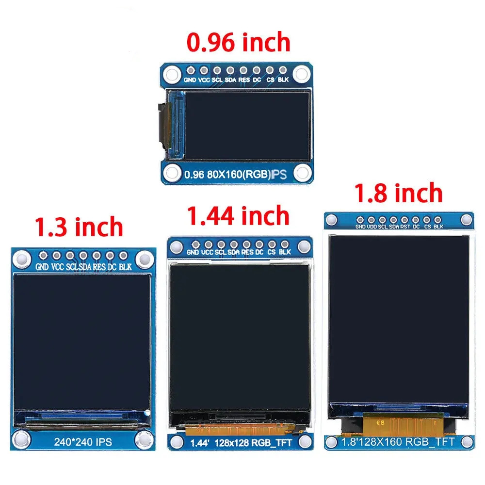高清SPI 0.96寸1.3寸1.44寸1.8寸 TFT显示彩屏 OLED液晶屏 st7735 - 图0