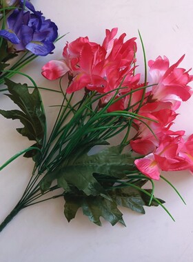 仿真花伊莉丝绢花香雪兰客厅装饰塑料假花婚庆花材舞台背景装饰花