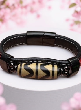 藏式虎牙天珠手链男女款新中式手链高级手工制作生日礼物小众手饰